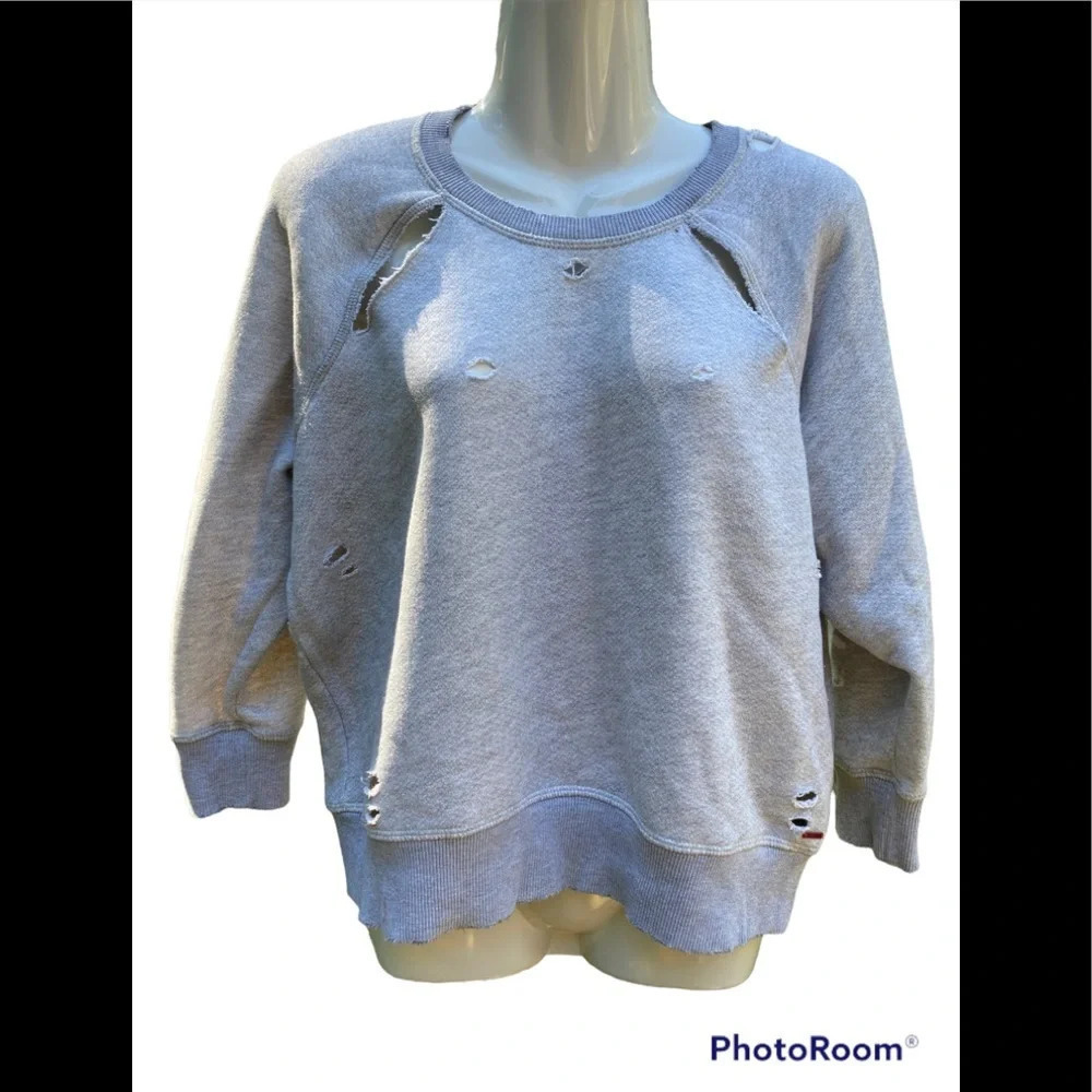 N:Philanthropy Gray Distressed Sweatshirt